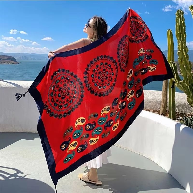 Large 35.43x70.87in Beach Sarong Wrap Scarf for Sunscreen and Travel