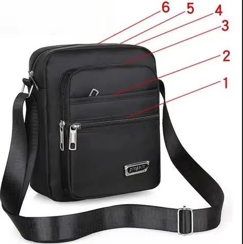 Waterproof Nylon Crossbody Satchel for Men, Large Capacity Travel Messenger