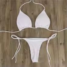 Solid Pink High-Leg Thong Bikini Set for Women, Sexy 2-Piece Beachwear Swimwear