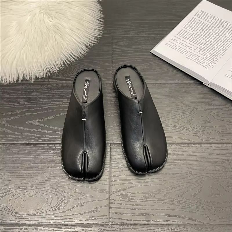 Women's Split Toe Tabi Ninja Flats Leather Casual Loafers