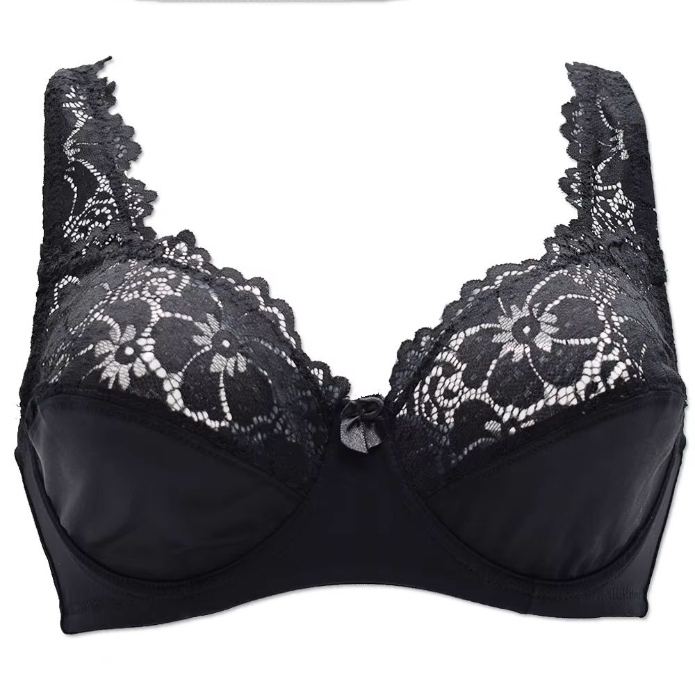 Embroidered floral lace bra Plunge Underwire Lingerie for B to F Cups