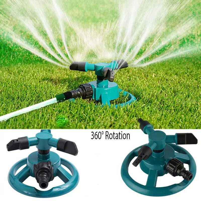 360° Automatic Rotating Sprinkler Nozzle - Lawn Irrigation Sprinkler & Garden Watering System