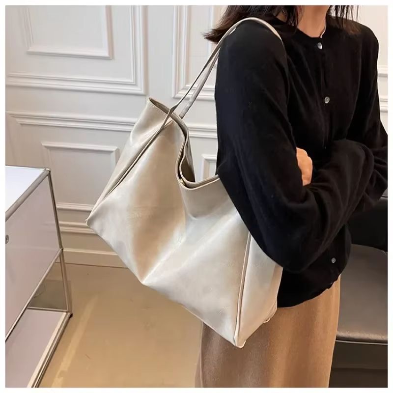 UrbanEase Large PU Leather Tote Shoulder Bag for Women – Stylish Underarm & Crossbody Carry