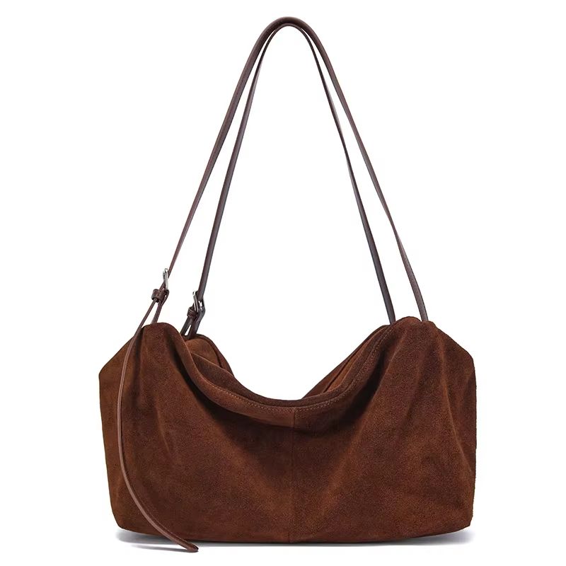 UrbanClassic Genuine Cowhide Suede Shoulder Bag for Women – Soft Leather Crossbody Handbag