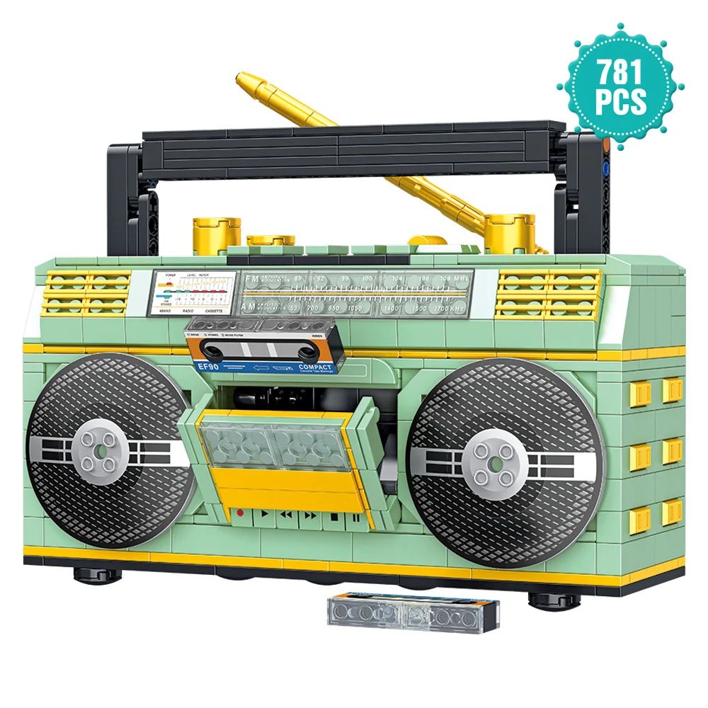 781PCS Retro Radio Classic Series Building Blocks Set Vintage Music Player Display Kit