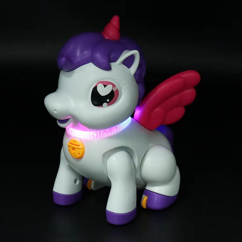Magical Light Music Unicorn Pegasus Plush Toy for Kids