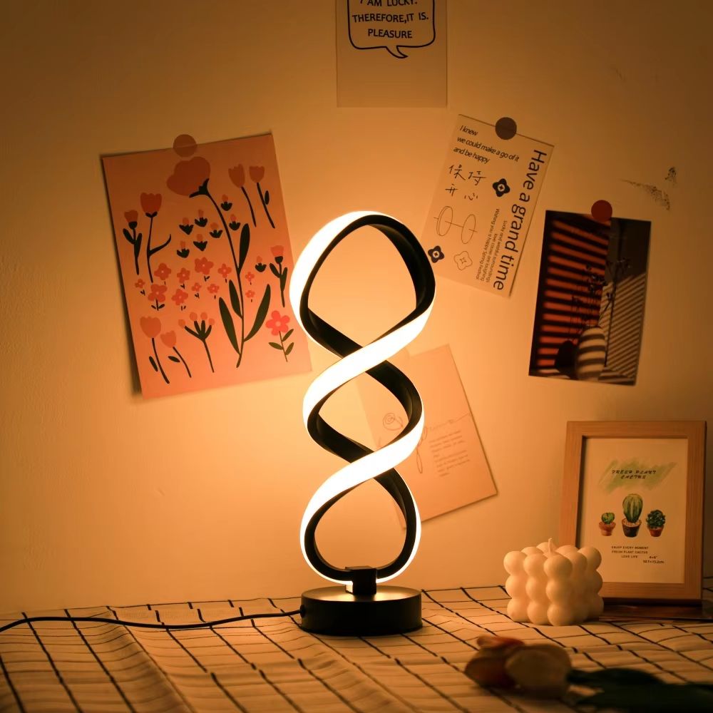 USB Powered Creative Modern Artistic LED Desk Lamp – Three-Color Adjustable Lighting for Home Office Bedside and Decor