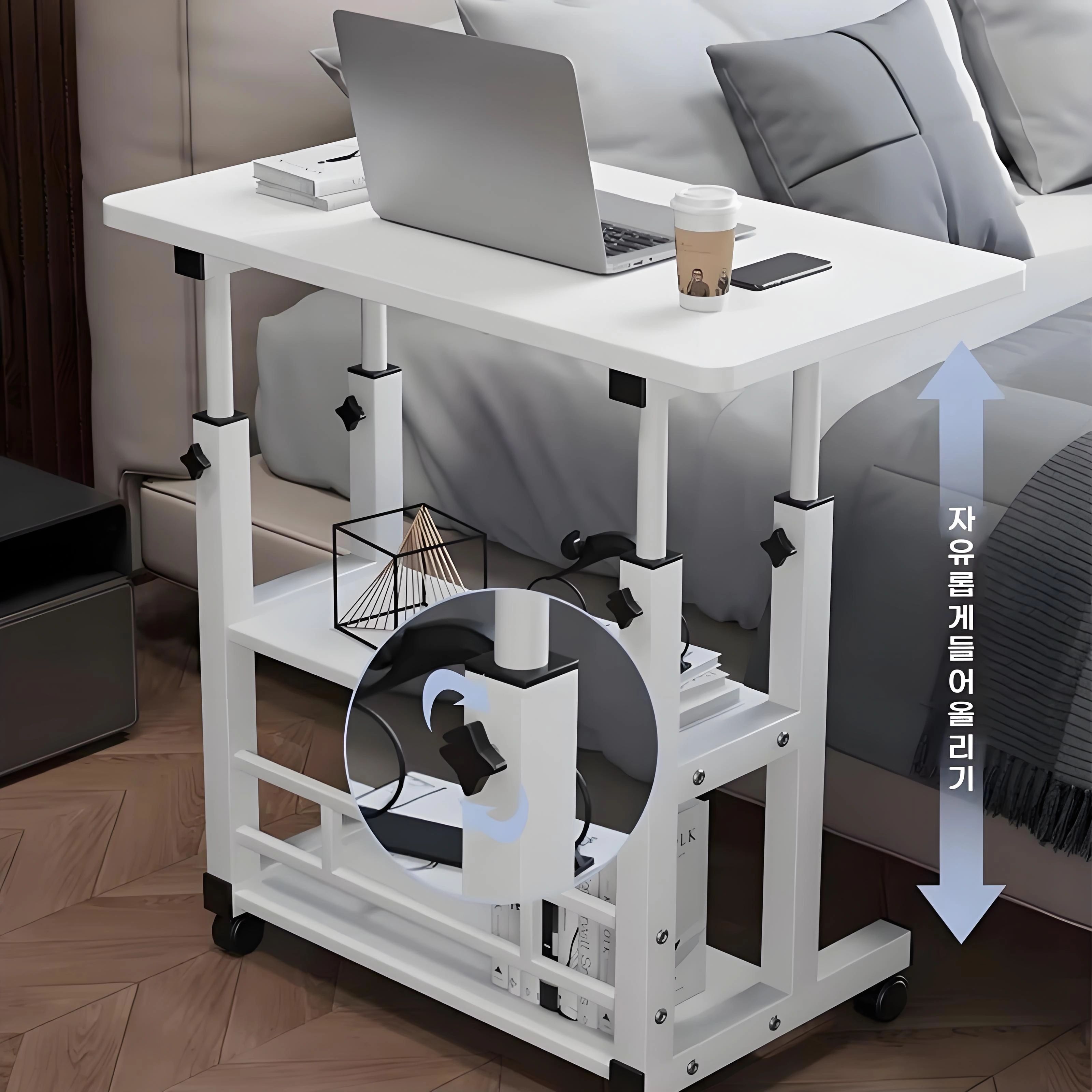 Double-Layer Movable Office Desk with Storage Shelf – Adjust | Inspire ...