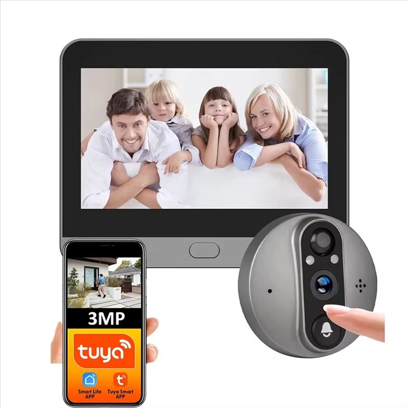 ABDH 3MP Smart Wi-Fi Doorbell & Eye Peephole Camera - Tuya/Smart Life Security Viewer