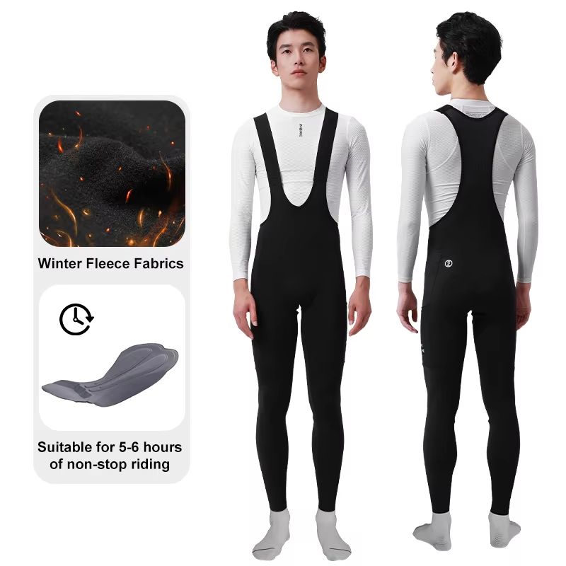 INBIKE Men's Winter Cycling Bib Tights with Thermal Fleece and 3D Padded Chamois