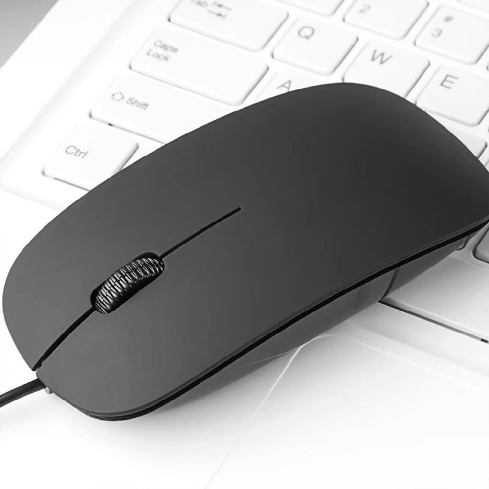 Ultrathin Wired USB Optical Mouse Ergonomic Business Mouse with 1.2m Cable for Laptop and PC