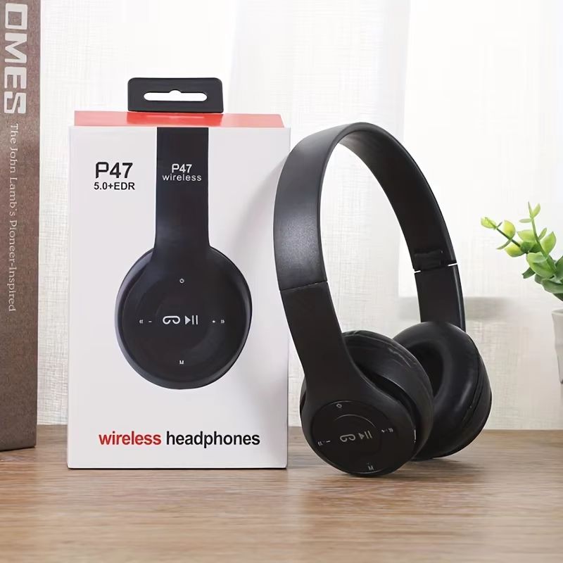 P47 Foldable Bluetooth Wireless Headphones Stereo Over Ear Sports and Gaming Headset