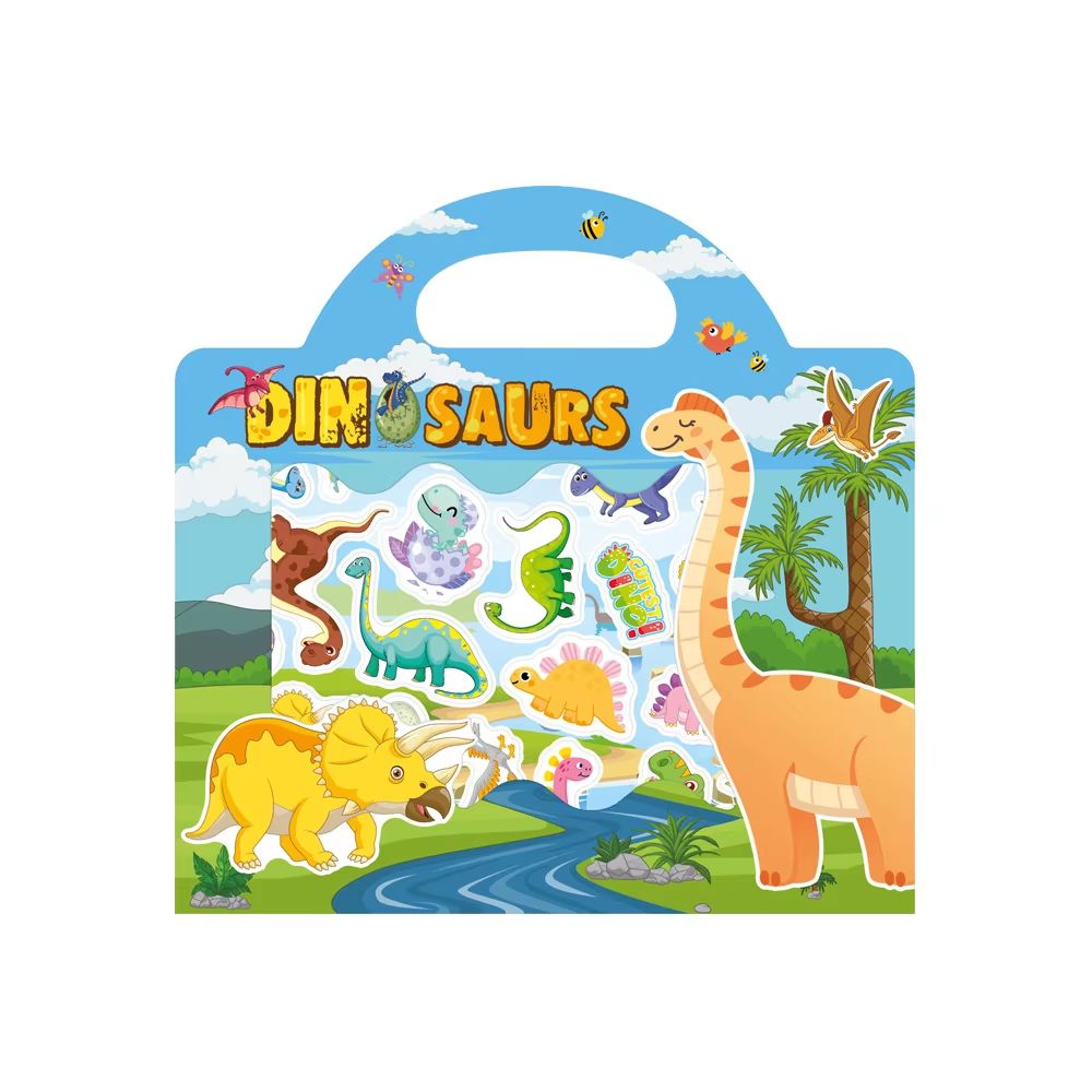 Reusable DIY Scene Sticker Book Cartoon Animal Puzzle Stickers Learning Activity for Kids
