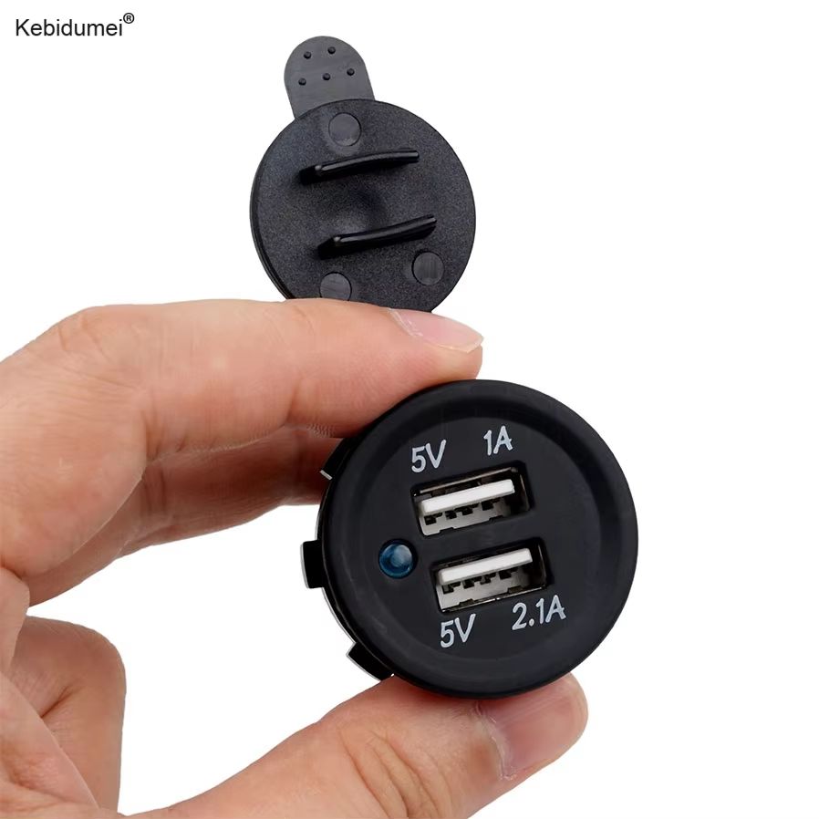 kebidumei Universal Dual USB Car Charger 12V Cigarette Lighter Socket Splitter Power Adapter