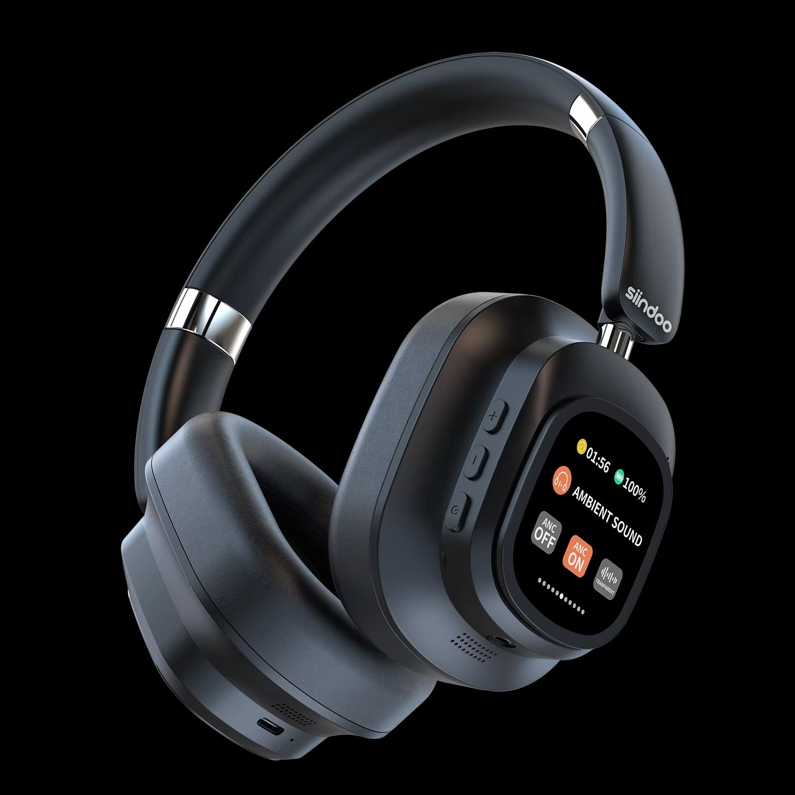 Siindoo JH-ANC930Plus Hybrid ANC Wireless Headphones with LED Touch Screen