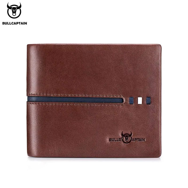 BULLCAPTAIN Genuine Leather RFID Business Wallet for Men