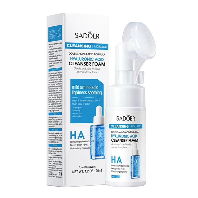 SADOER Q10 Vitamin C Facial Cleanser Brightening Face Wash Foam for Hydrating and Deep Cleansing