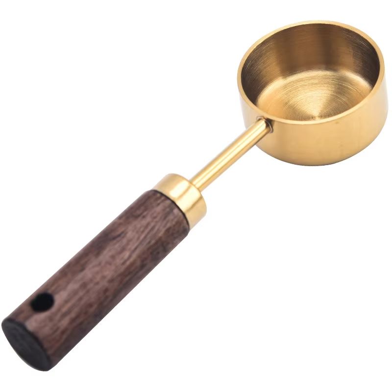 15ml Stainless Steel Coffee Measuring Spoon with Wooden Handle