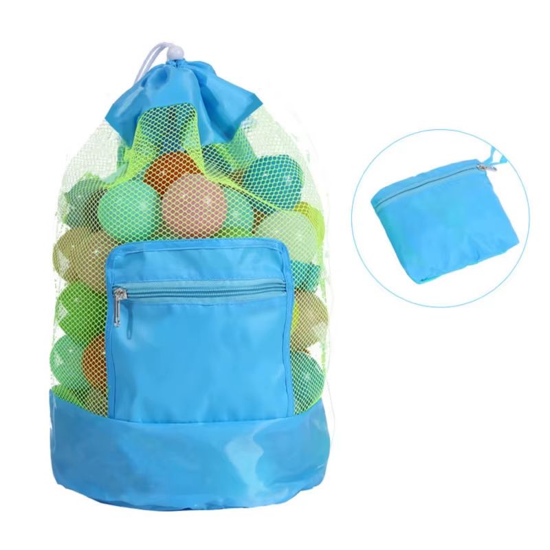 Large Capacity Beach Toy Storage Bag Portable Mesh Beach Bag for Swimming, Travel & Outdoor Essentials