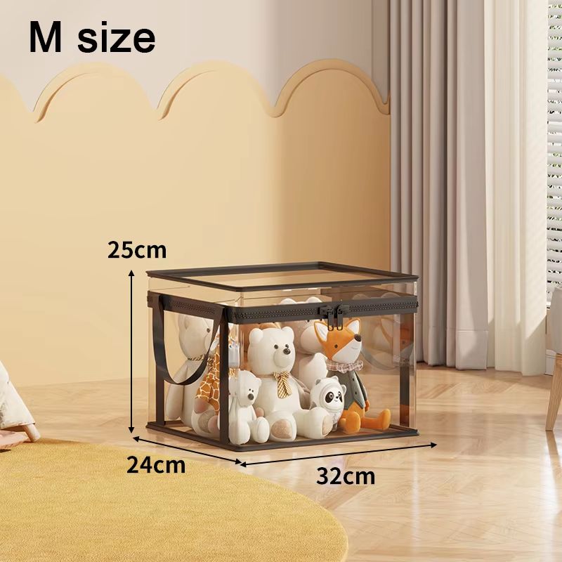 Large Capacity Transparent Toy Storage Basket Waterproof PVC Toy Organizer Basket for Kids Blocks, Plush Toys & Playroom