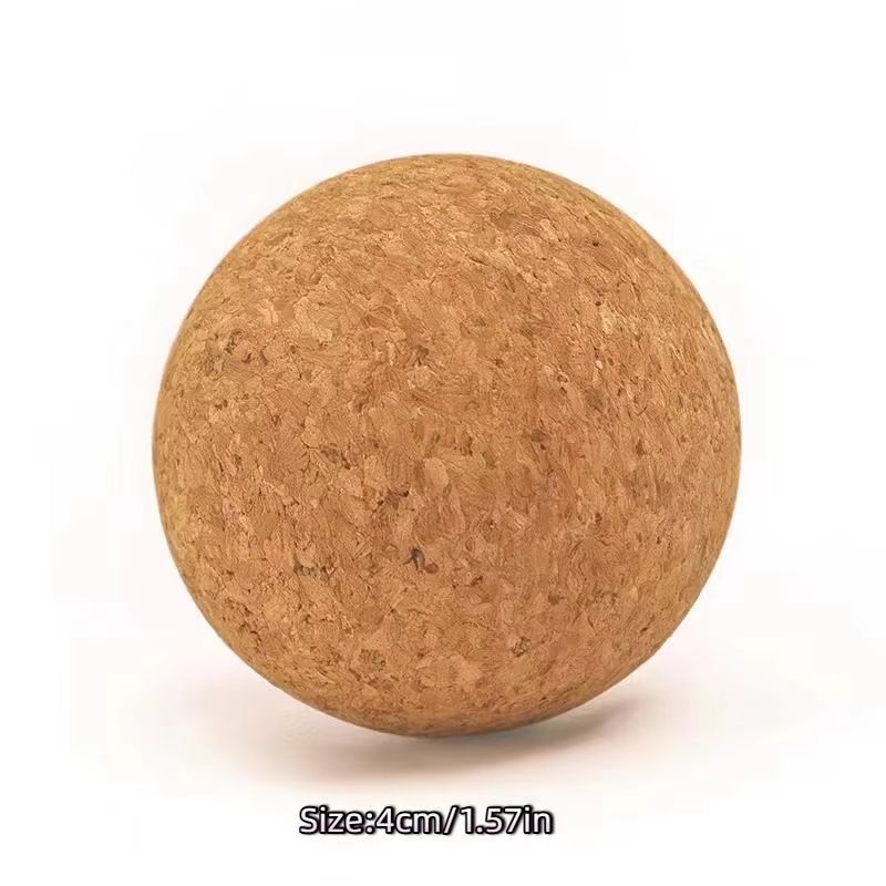 Natural Cork Massage Ball for Trigger Point Therapy Deep Tissue Myofascial Release Ball for Yoga, Back & Foot Massage