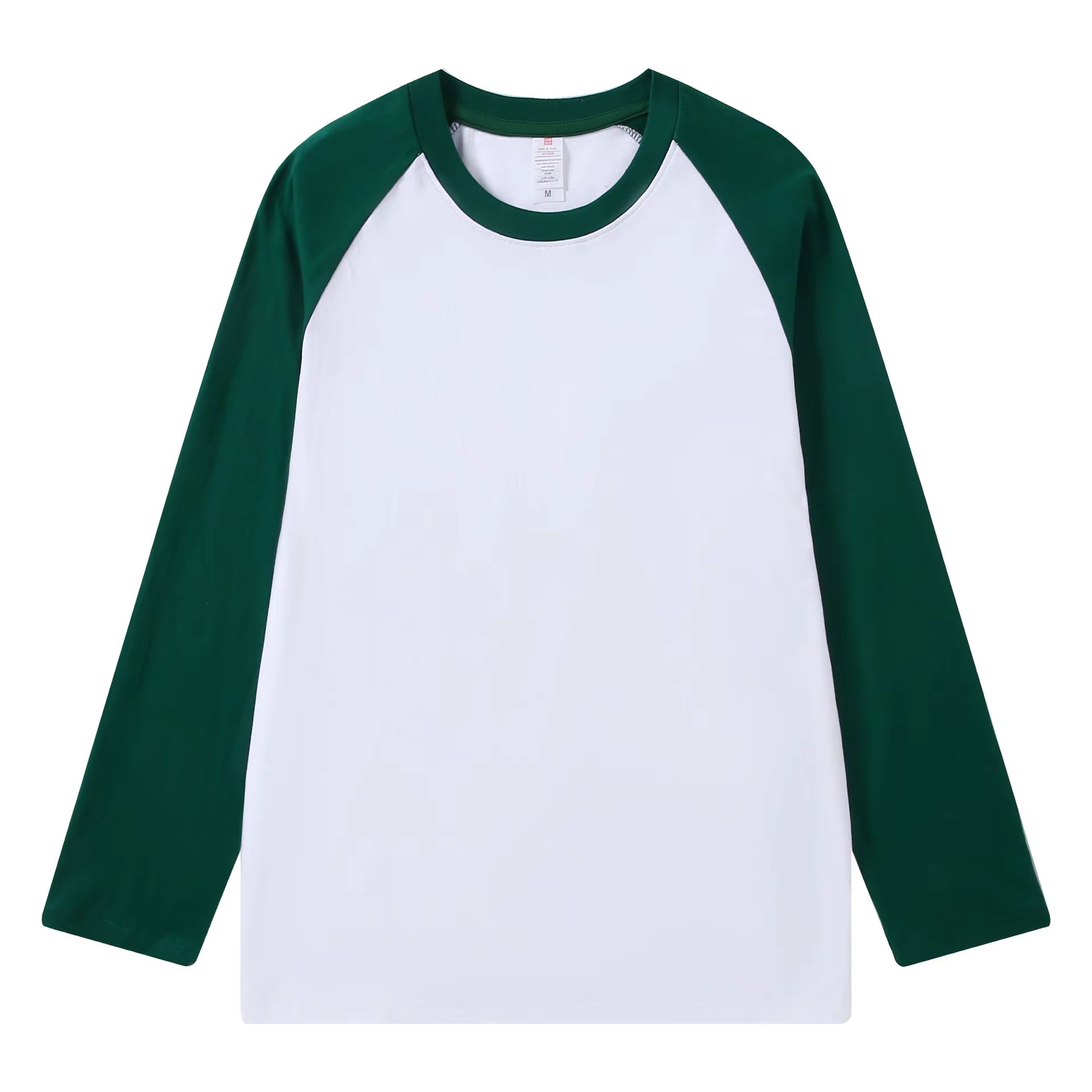 Retro Loose Fit Men's Long Sleeve Cotton T Shirt with Spliced Shoulder Design