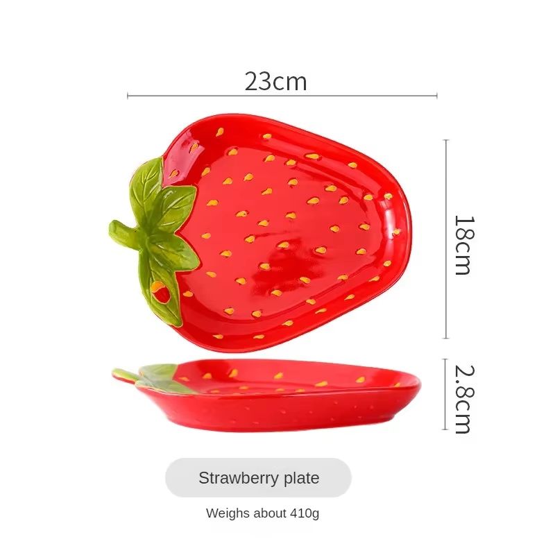 Strawberry Ceramic Dessert Bowl – Cute strawberry shaped bowl for Snacks, Fruit & Salad