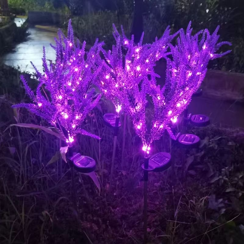 Solar Lavender Flower Garden Lights Waterproof LED Landscape Decor
