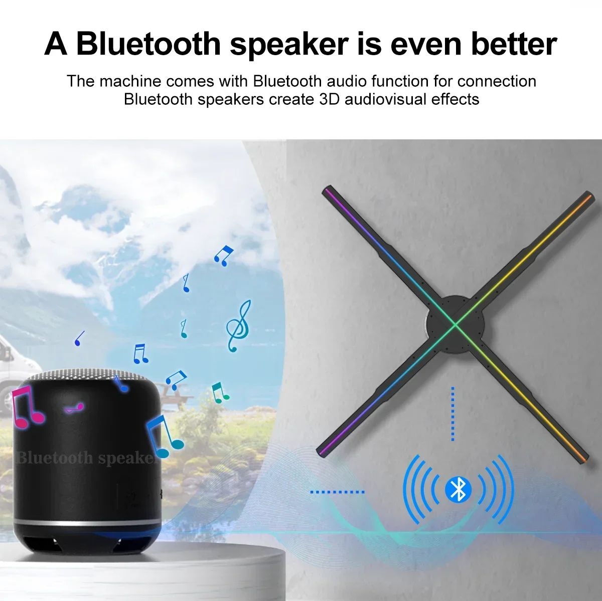 3D Hologram Fan LED Display 24.4in Smart Advertising Projector with 16GB