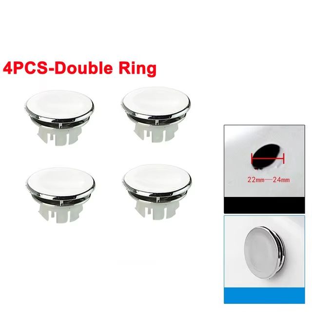 4-Piece Decorative Sink Overflow Drain Cover Set for Bathroom and Kitchen Basins