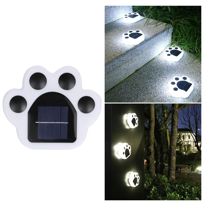 Solar Bear Paw Garden Lights Waterproof LED Outdoor Pathway Decor