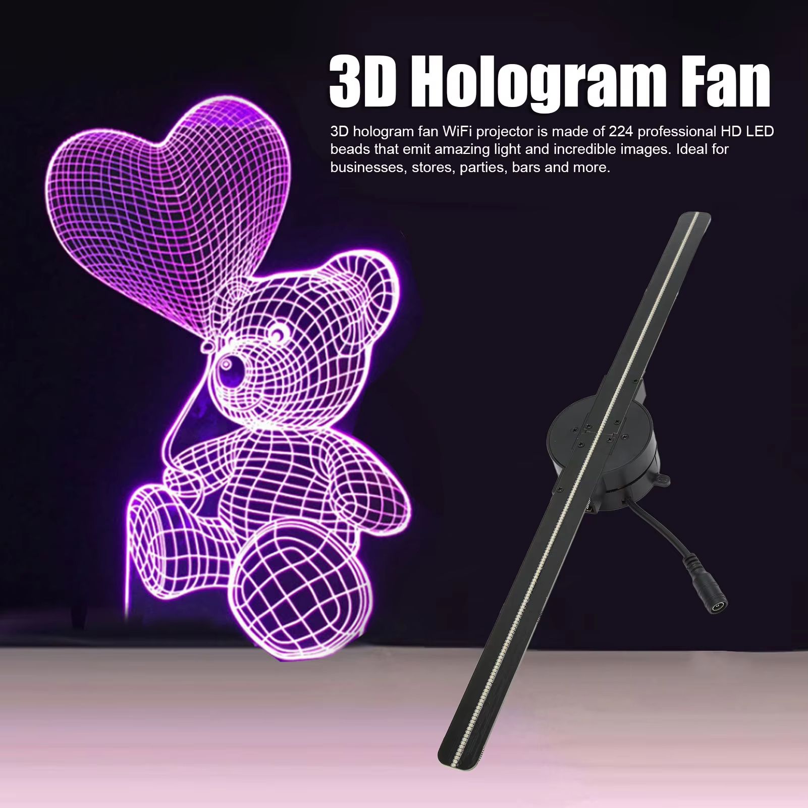 16.5in 3D Holographic Projection Fan LED Advertising Display with Floating Air Imaging
