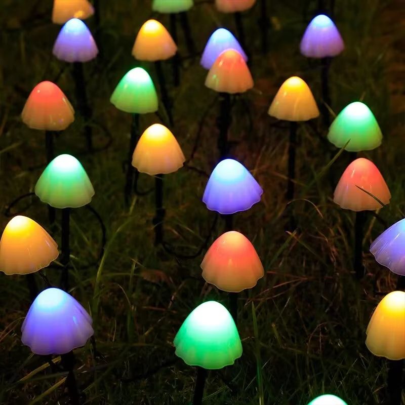 Solar Mushroom Garden Lights Outdoor Waterproof LED Pathway Decor