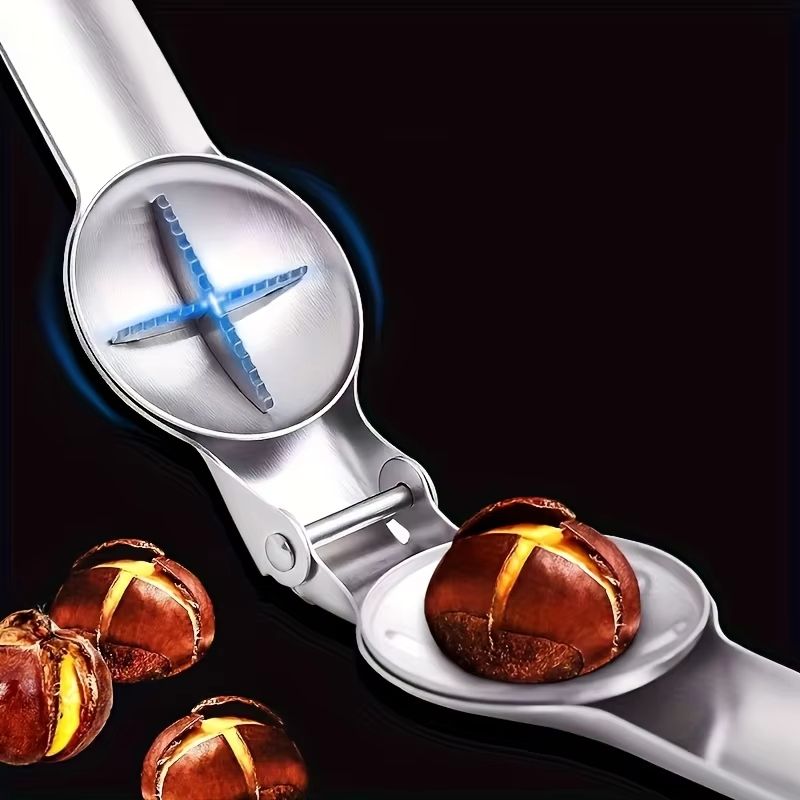 2-in-1 Chestnut Opener Cutter Stainless Steel Nut Cracker and Sheller Tool
