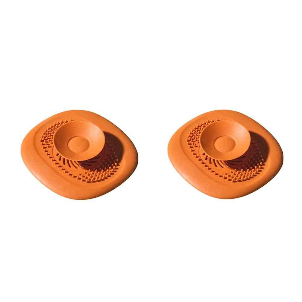2 Pack Silicone Drain Hair Catcher and Anti-Clog Shower Filter for Bathroom and Kitchen