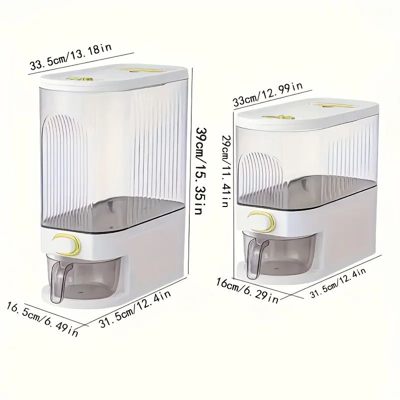 11lb 22lb Rice Dispenser with Measuring Cup and Time Marking Airtight Storage Container