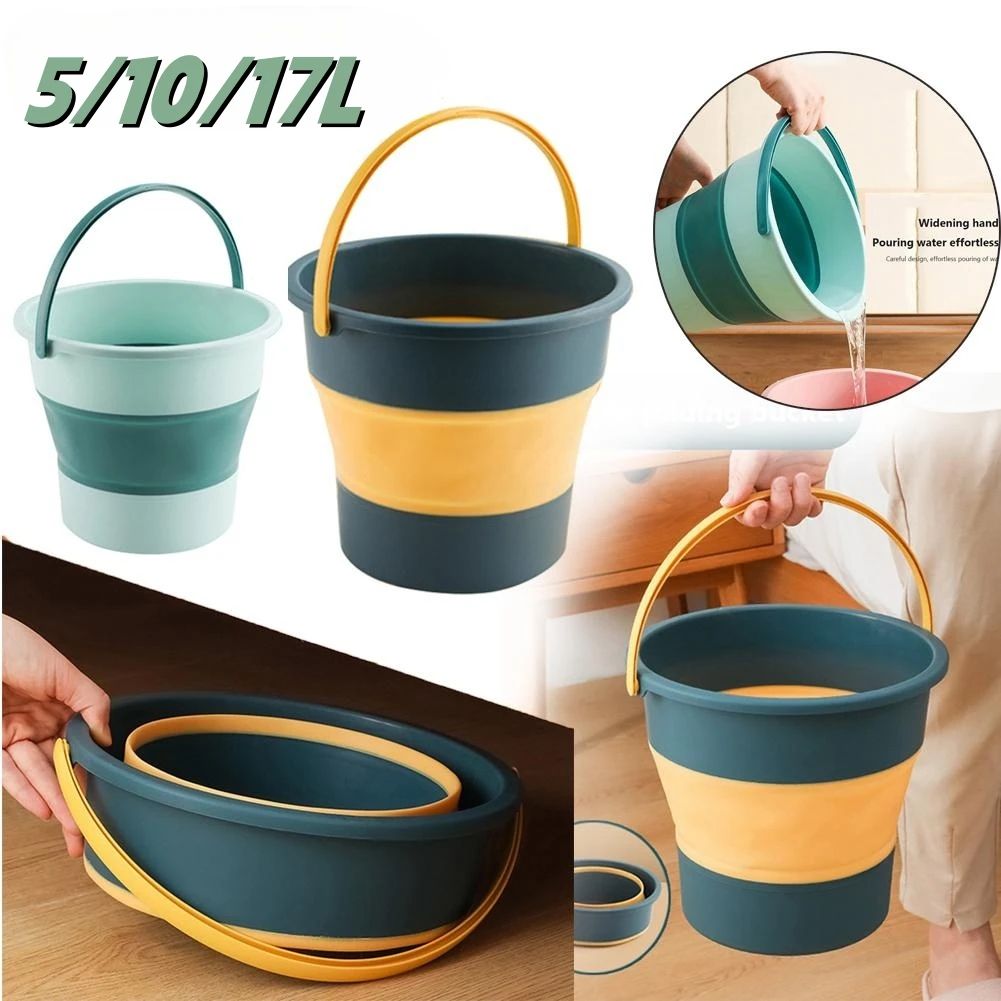 Collapsible Silicone Bucket Portable Folding Water Bucket wi | Inspire ...