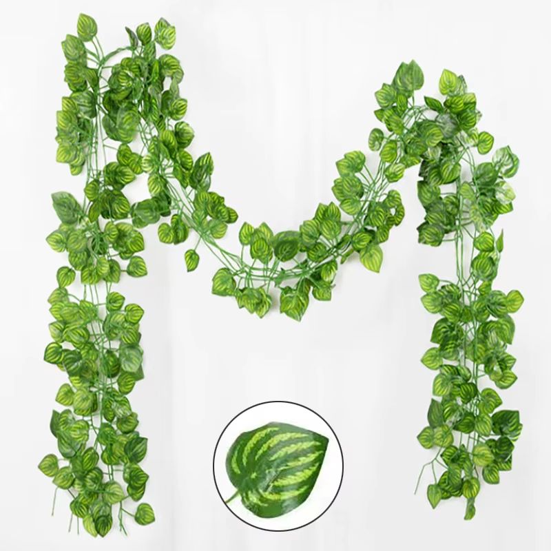 Artificial Ivy Garland Hanging Vine Realistic Green Leaves Wall and Garden Decor