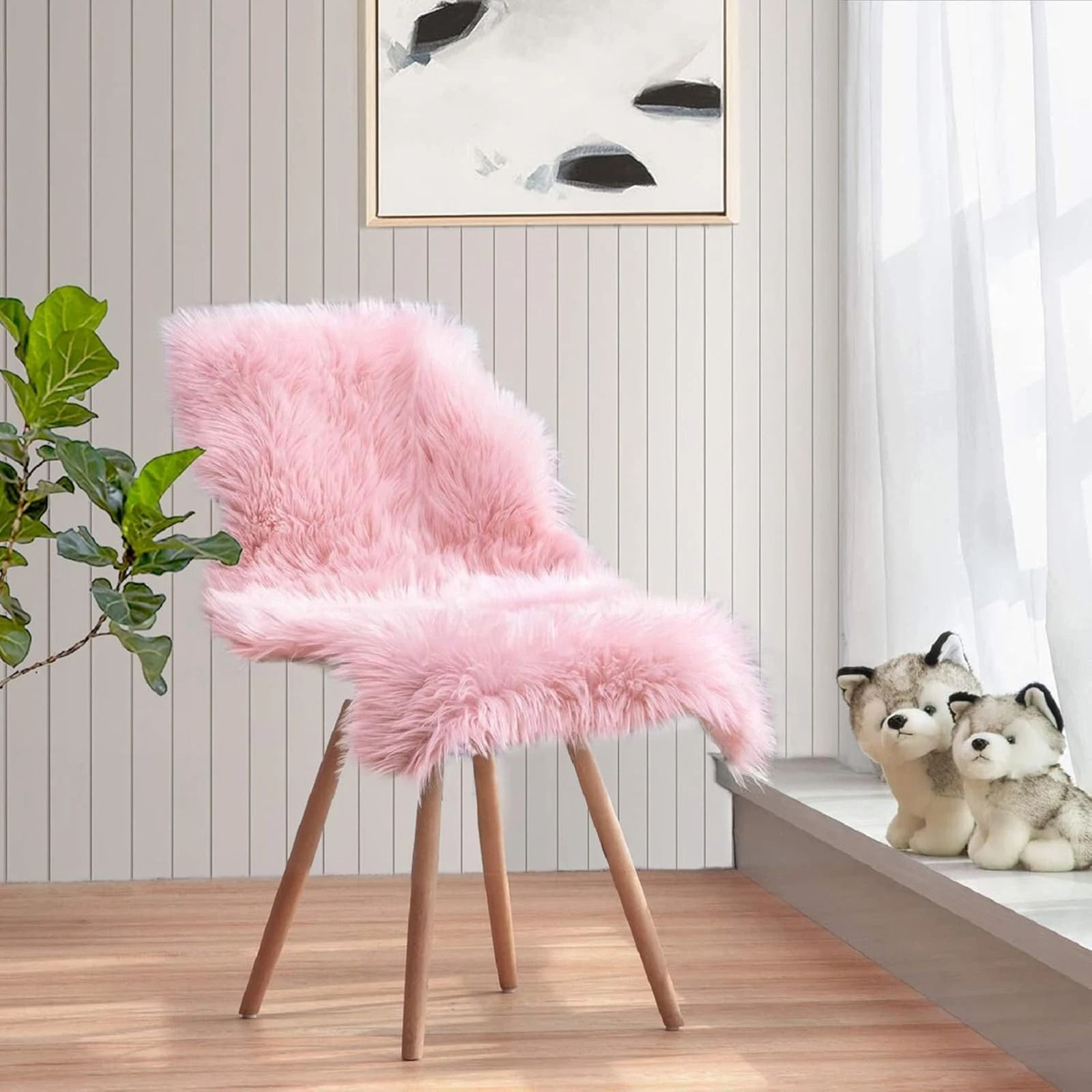 Ultra Soft White Faux Sheepskin Rug - Fluffy Washable Bedroom & Living Room Carpet