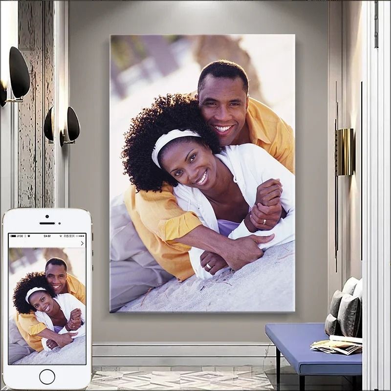 Custom Photo Canvas Print with Frame Personalized Wall Art for Home Decor