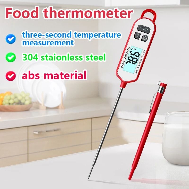Instant Read Digital Meat Thermometer with Backlit Display for Cooking and BBQ