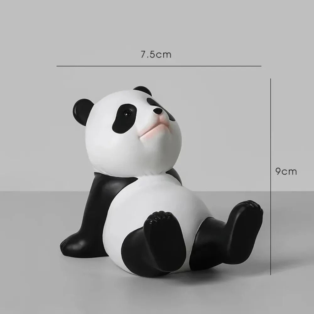 Cute Panda Resin Phone Stand Figurine for Desk & Home Decor
