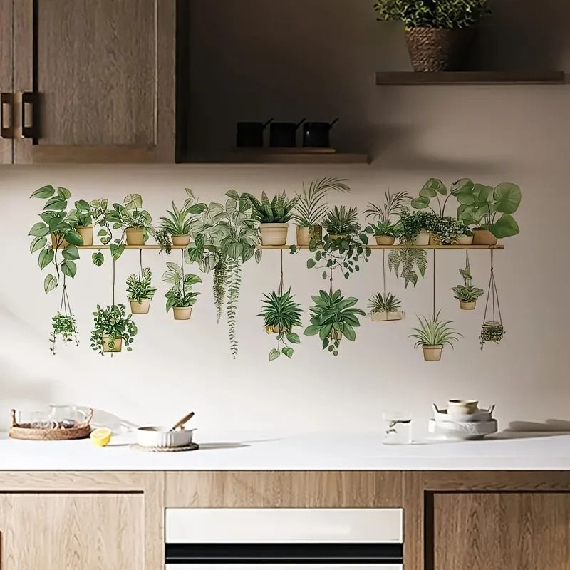 Floral Shelf Wall Stickers for Living Room & Kids Bedroom Decor