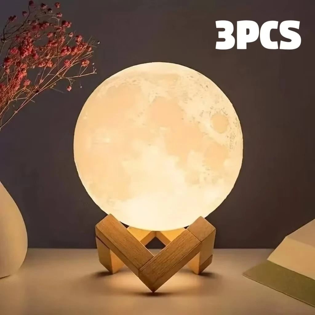DIY Galaxy Moon Planet Night Light with Stand for Bedroom & Desk Decor