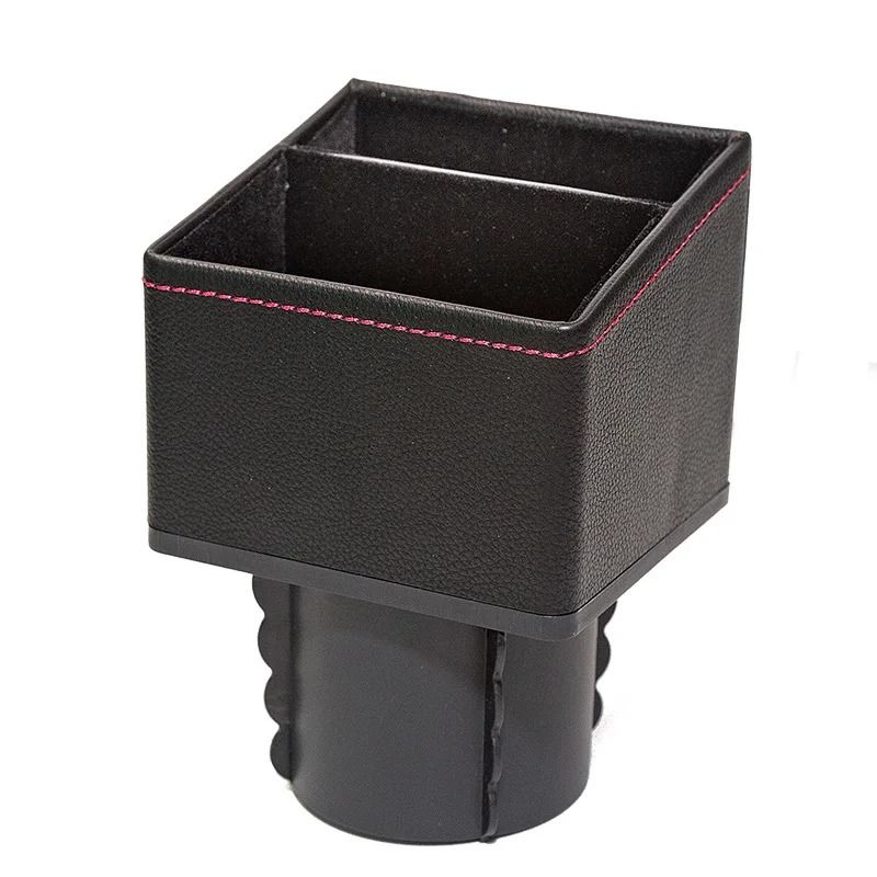 PU Leather Car Center Console Storage Organizer with Phone & Coin Holder
