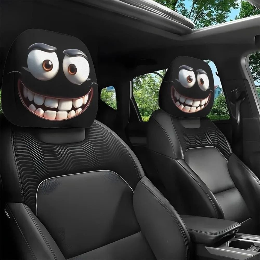 Universal Breathable Car Seat Headrest Cover Set with Soft Printed Design