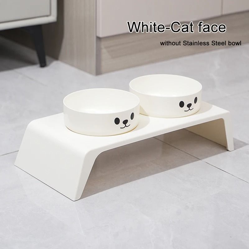 Elevated Adjustable Raised Dog Feeder with Double Stainless Steel Bowls for Small, Medium & Large Pets