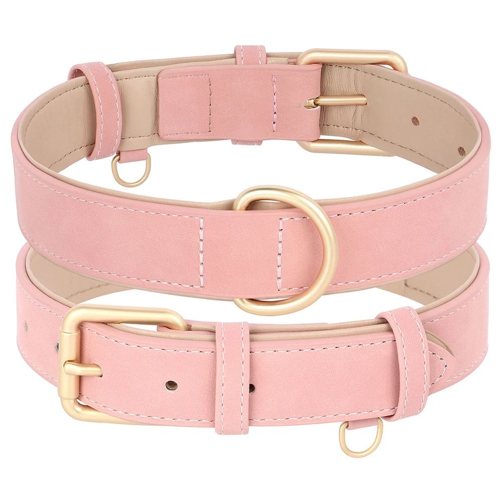 Soft PU Leather Dog Collar and Leash Set for Small & Medium Dogs