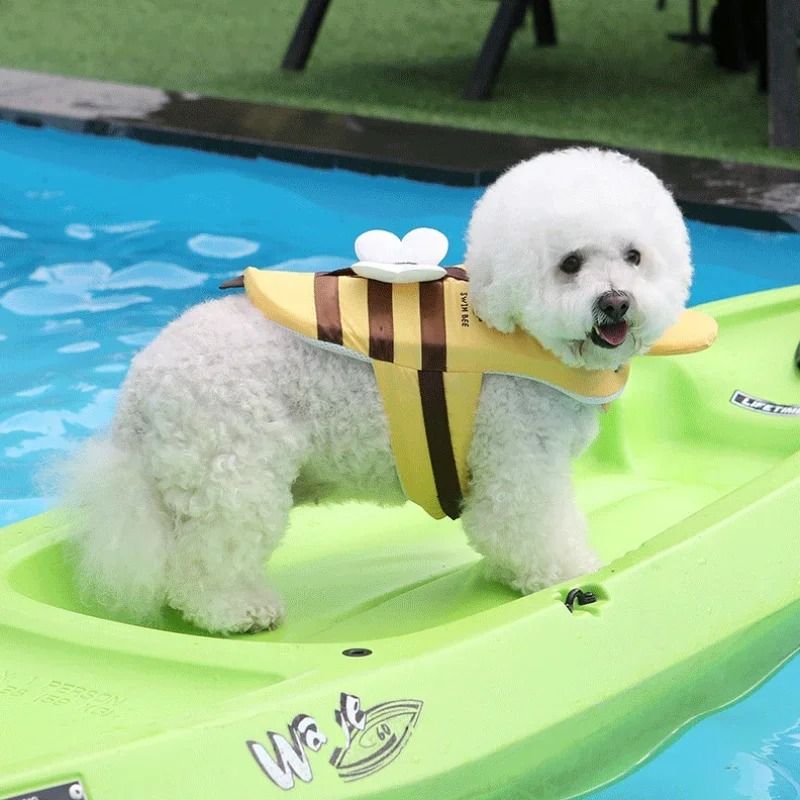 Summer Little Bee Waterproof Dog Life Jacket Swimsuit