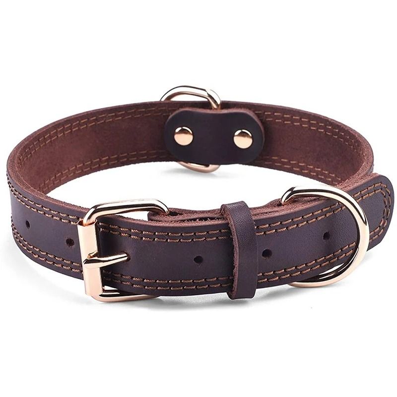 Benepaw Vintage Genuine Leather Heavy Duty Dog Collar